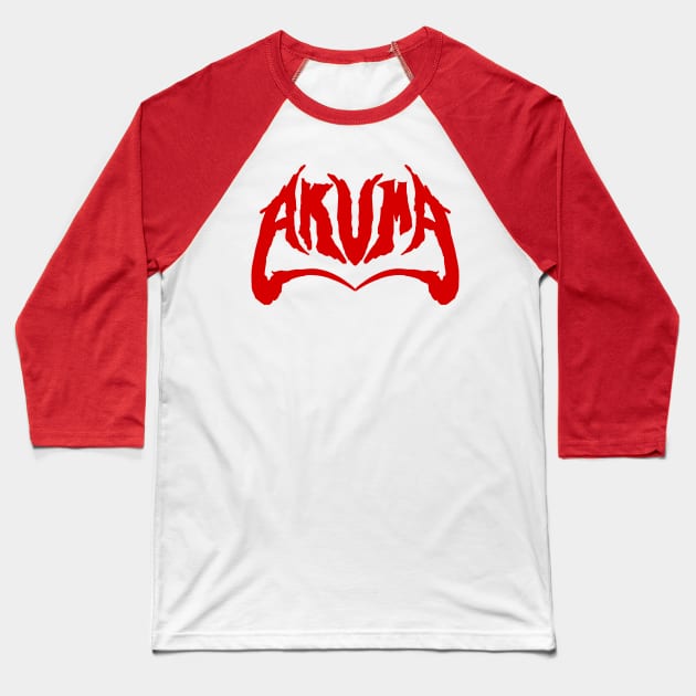 Akuma - Death Metal Baseball T-Shirt by ClayMoore